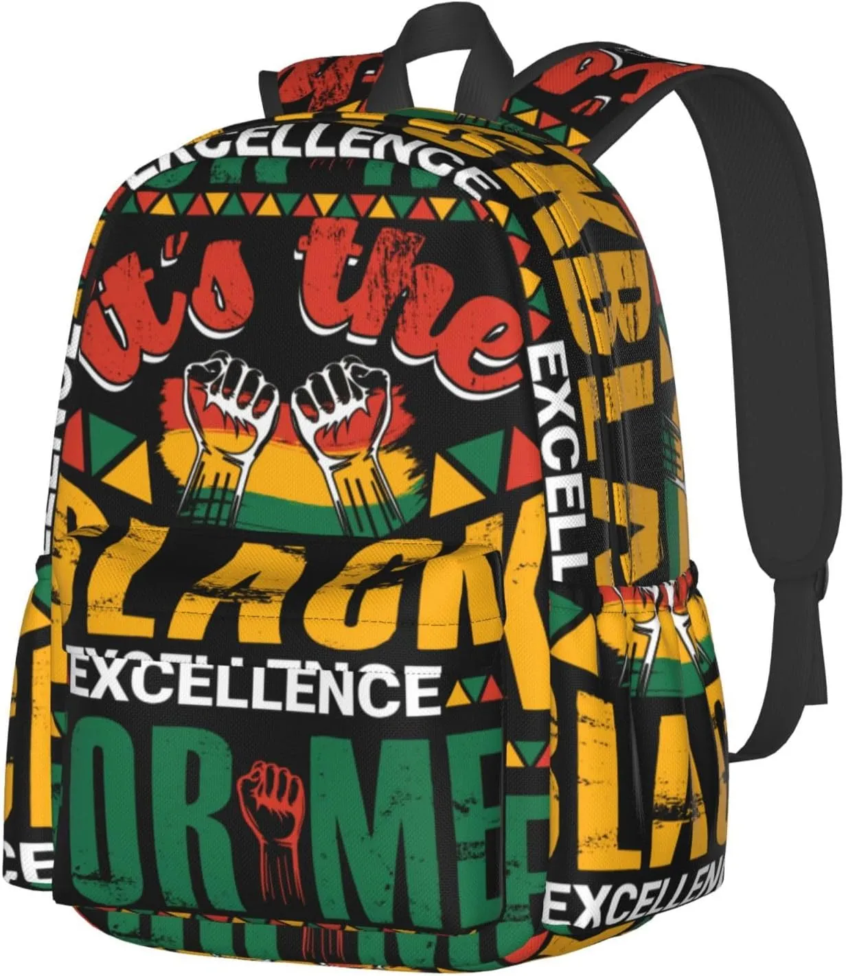 Black History Month It's The Excellent For Me Backpack Casual Laptop Backpack Large Capacity Double Shoulder Bag Travel Daypack For Women Men