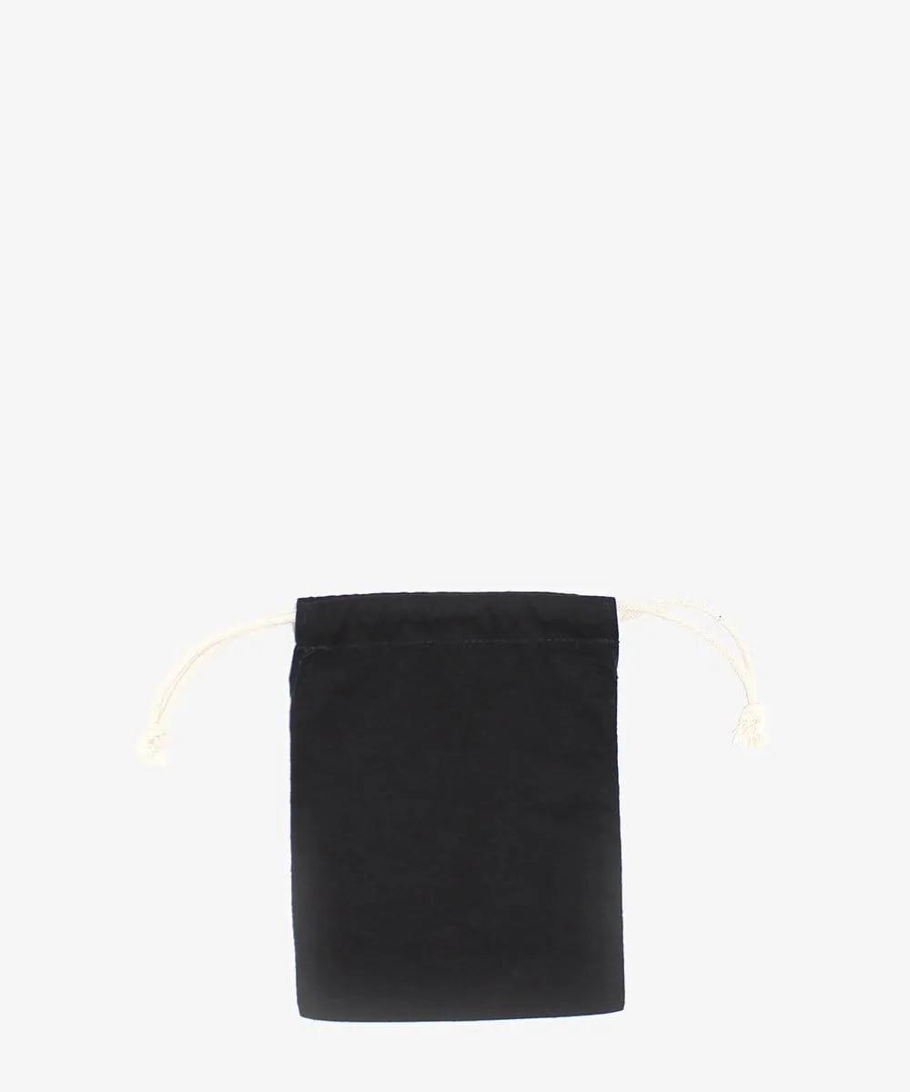 Black Rose Cotton Drawstring Pouch
