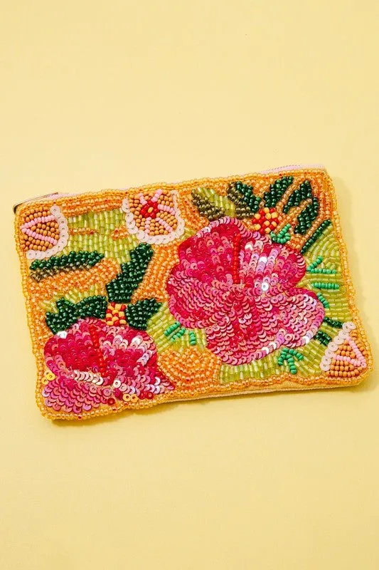 Bloom Beaded Mini Pouch