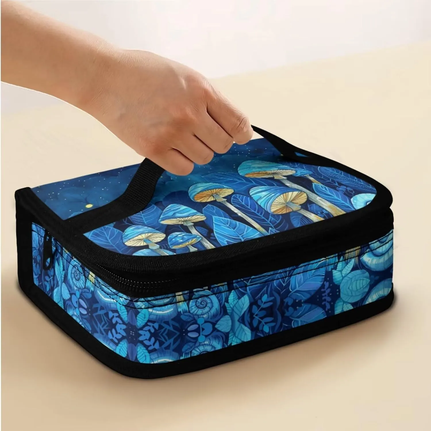 Blue Mushroom Backpack for School Girls With Lunch Bag School Bags for Teen Boys Back to School Personalized Bookbag for Girls School Backpack,Travel/Picnic Backpack