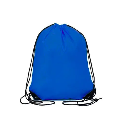Blue Polyester Drawstring Bags