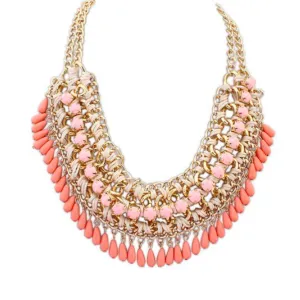 Bohemian Beaded Tassel Necklace