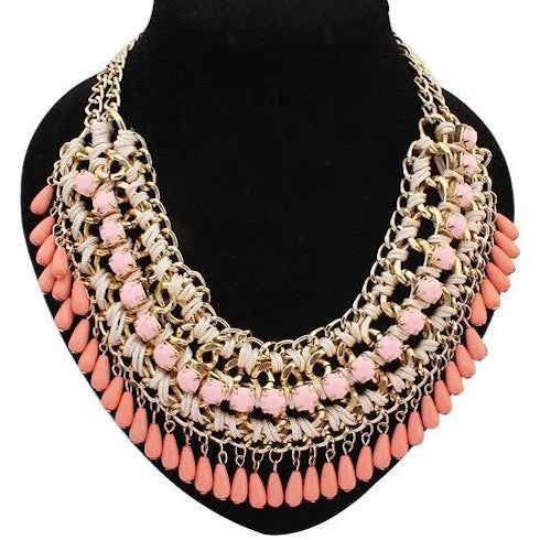 Bohemian Beaded Tassel Necklace