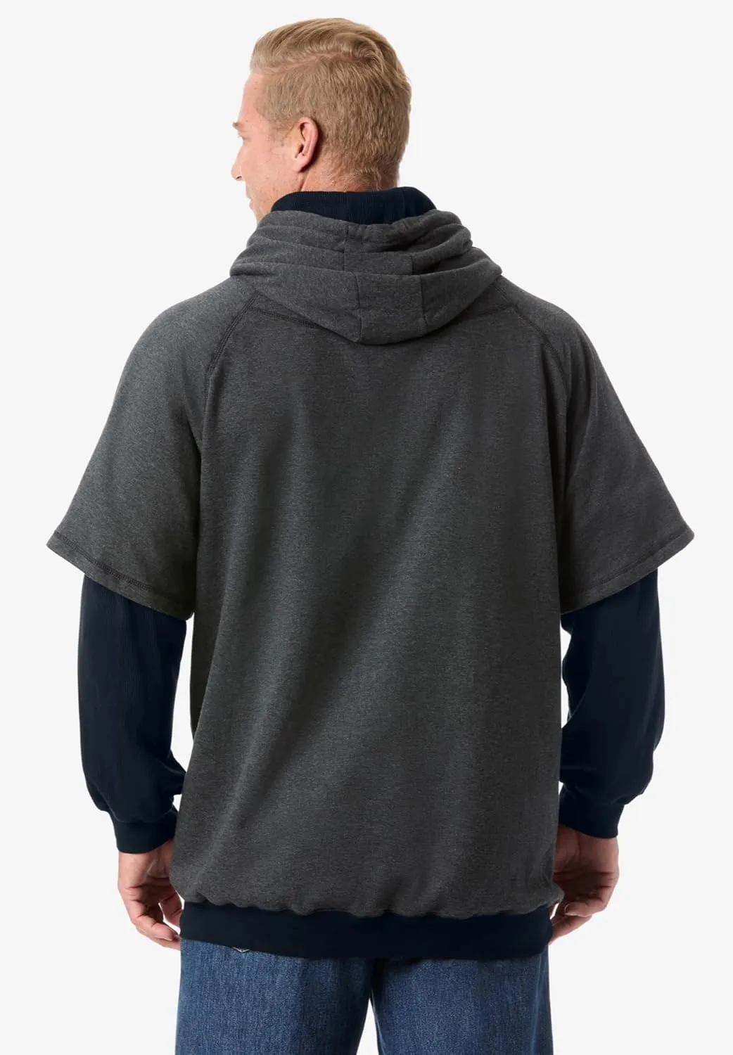Boulder Creek by KingSize Men's Big & Tall Tall Thermal-Lined Layered Look Hoodie