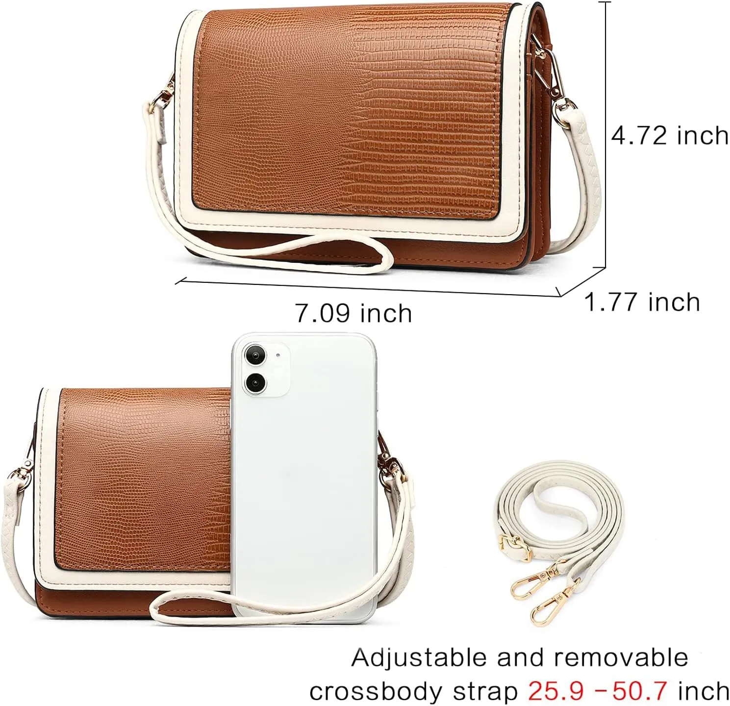 BROMEN Crossbody Bags for Women Small Cell Phone Shoulder Bag Wristlet Wallet Clutch Purse