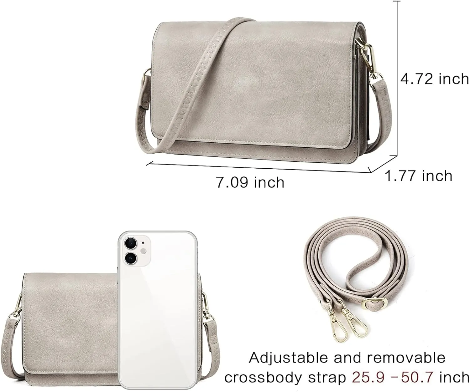 BROMEN Crossbody Bags for Women Small Cell Phone Shoulder Bag Wristlet Wallet Clutch Purse