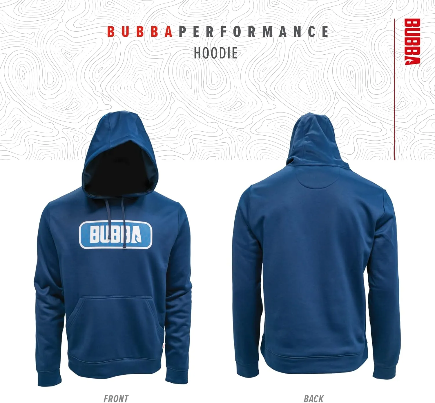 BUBBA Performance Fishing Hoodie with Moisture Repellent - UPF 50  Sun Protection - Moisture Wicking - Fishing, Hiking