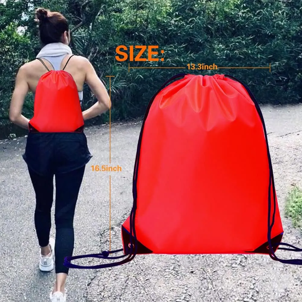 Bulk Drawstring Bags, Polyester Draw String Bags, Gym Sports Cinch Bag Drawstring Backpack for Women Men