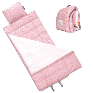 Bulkie Toddler Nap Mat - Sleep Mat for Kids Daycare and Preschool - Folds Up to Carry on Back - Llamas