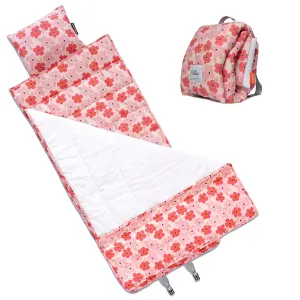 Bulkie Toddler Nap Mat - Sleep Mat for Kids Daycare and Preschool - Folds Up to Carry on Back - Poppies