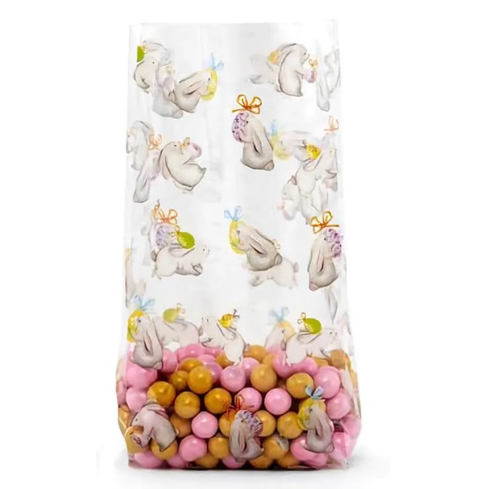 Bunny and Egg Easter Patterned Medium Cello Treat Bag - 4" x 9.5" x 2.5"