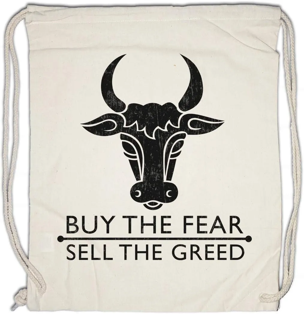 Buy The Fear Sell The Greed Drawstring Bag Gym Sack