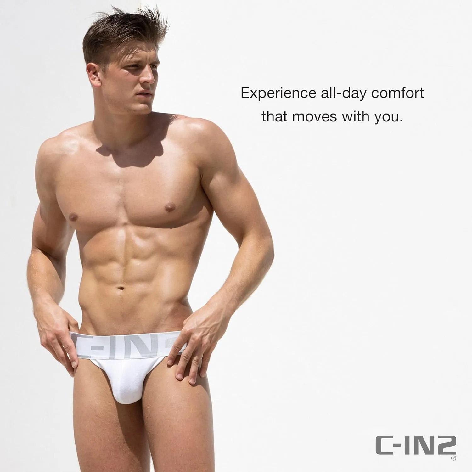 C-IN2 Core Jockstrap - Black Men's Underwear Center-Seam Contour Pouch Support - 100% Cotton