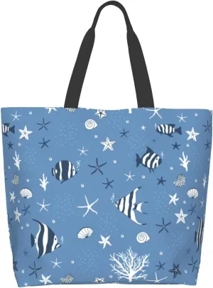 Cafl Tote Bag Shoulder Bag Large Reusable Shopping Bags Portable Storage Handbag