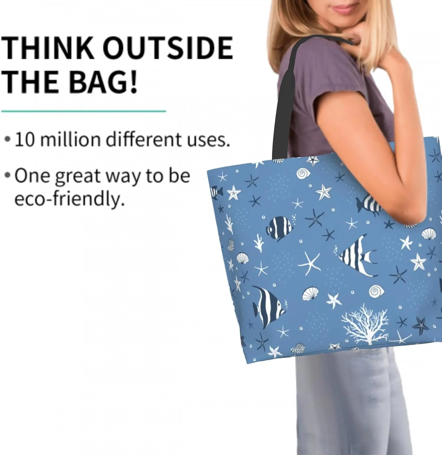 Cafl Tote Bag Shoulder Bag Large Reusable Shopping Bags Portable Storage Handbag