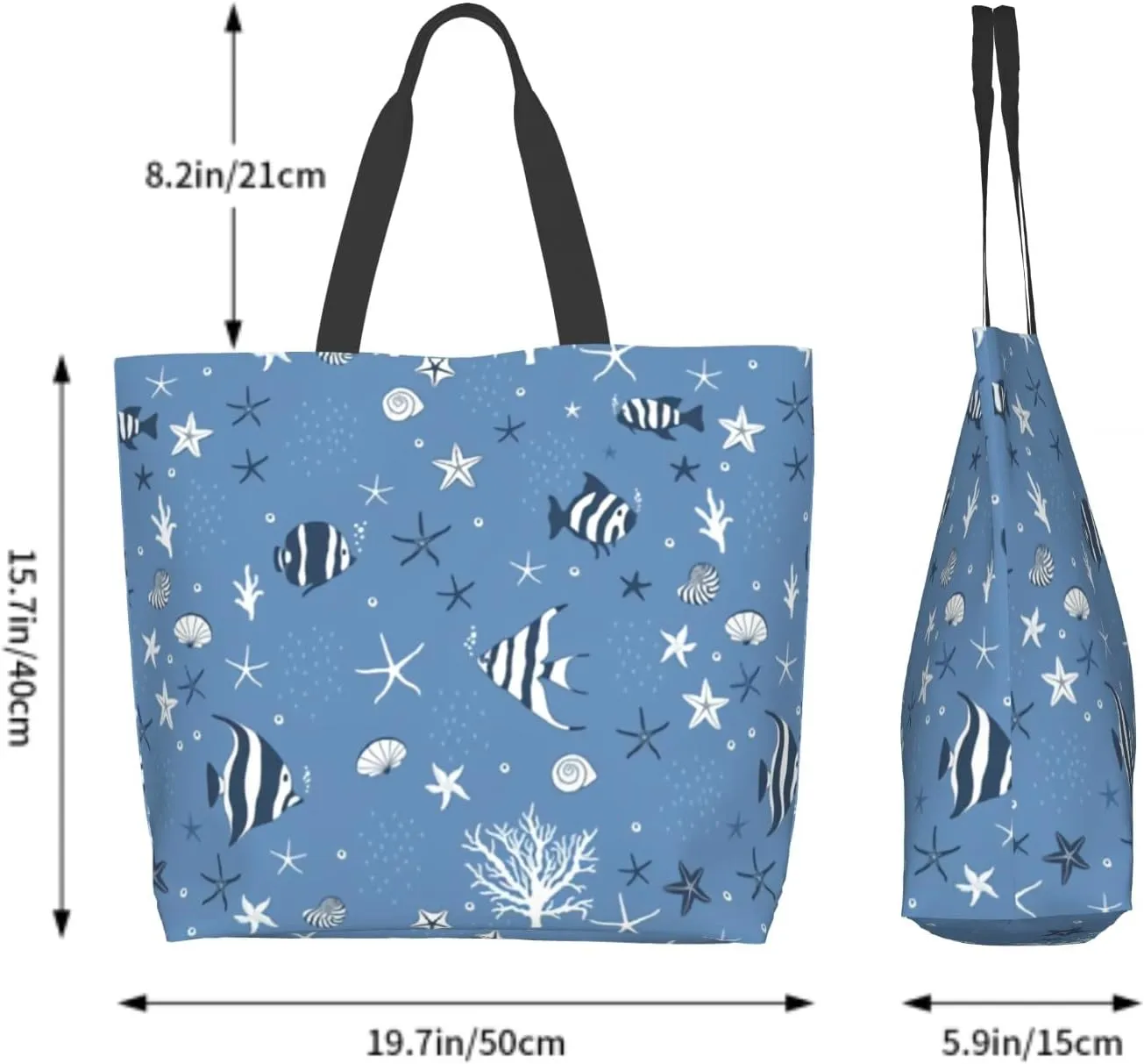 Cafl Tote Bag Shoulder Bag Large Reusable Shopping Bags Portable Storage Handbag
