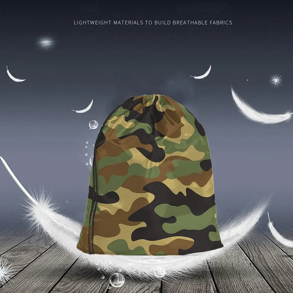 Camouflage Pattern Drawstring Bags Backpack Bag Green Brow Black Olive Military Classic Camo Woodland Army Sport Gym Sack Drawstring Bag String Bag Yoga Bag for Men Women