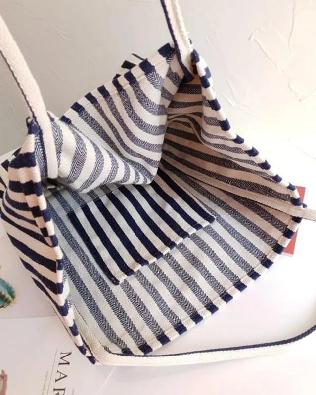 Canvas Shoulder Purse Casual Tote Bag Hobo Women Foldable Shoulder Handbag for Beach Picnic Vacation Shopping Blue