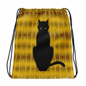 Cat Noir Panther 'Yellow Savanna' Drawstring bag