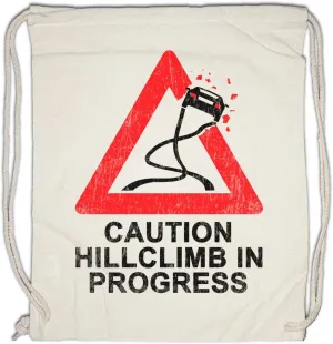 Caution Hillclimb In Progress Drawstring Bag Gym Sack