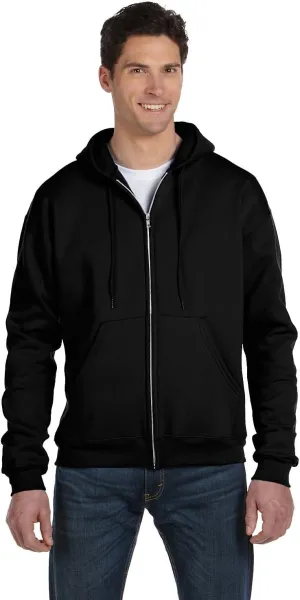 Champion Men's Full-Zip Hooded Sweatshirt, Black, Small
