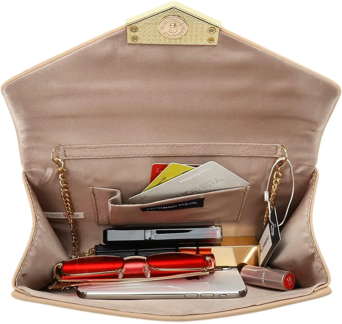 CHARMING TAILOR PU Clutch Purse for Women Evening Bag Chic Clutch Handbag for Special-occasion