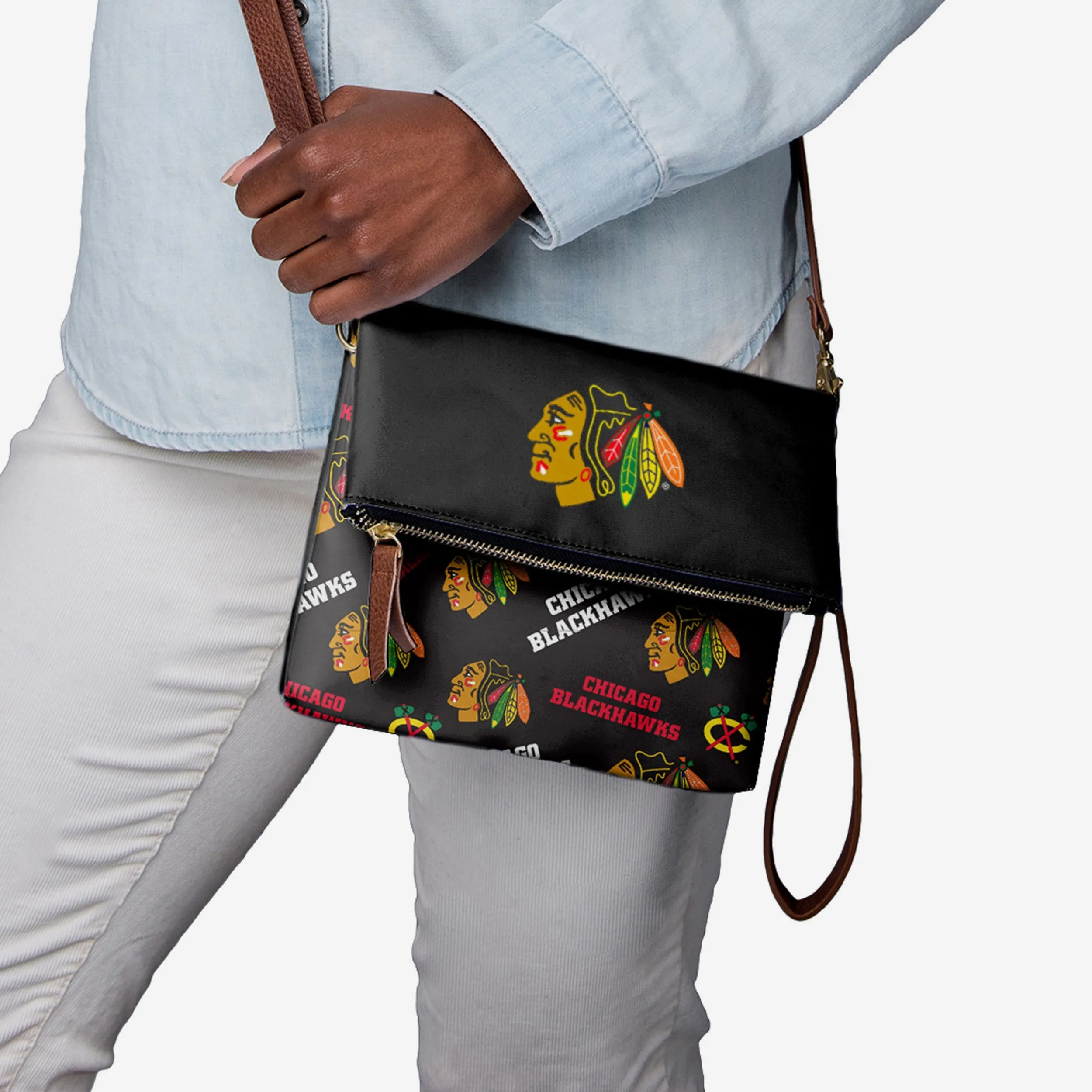 Chicago Blackhawks Printed Collection Foldover Tote Bag