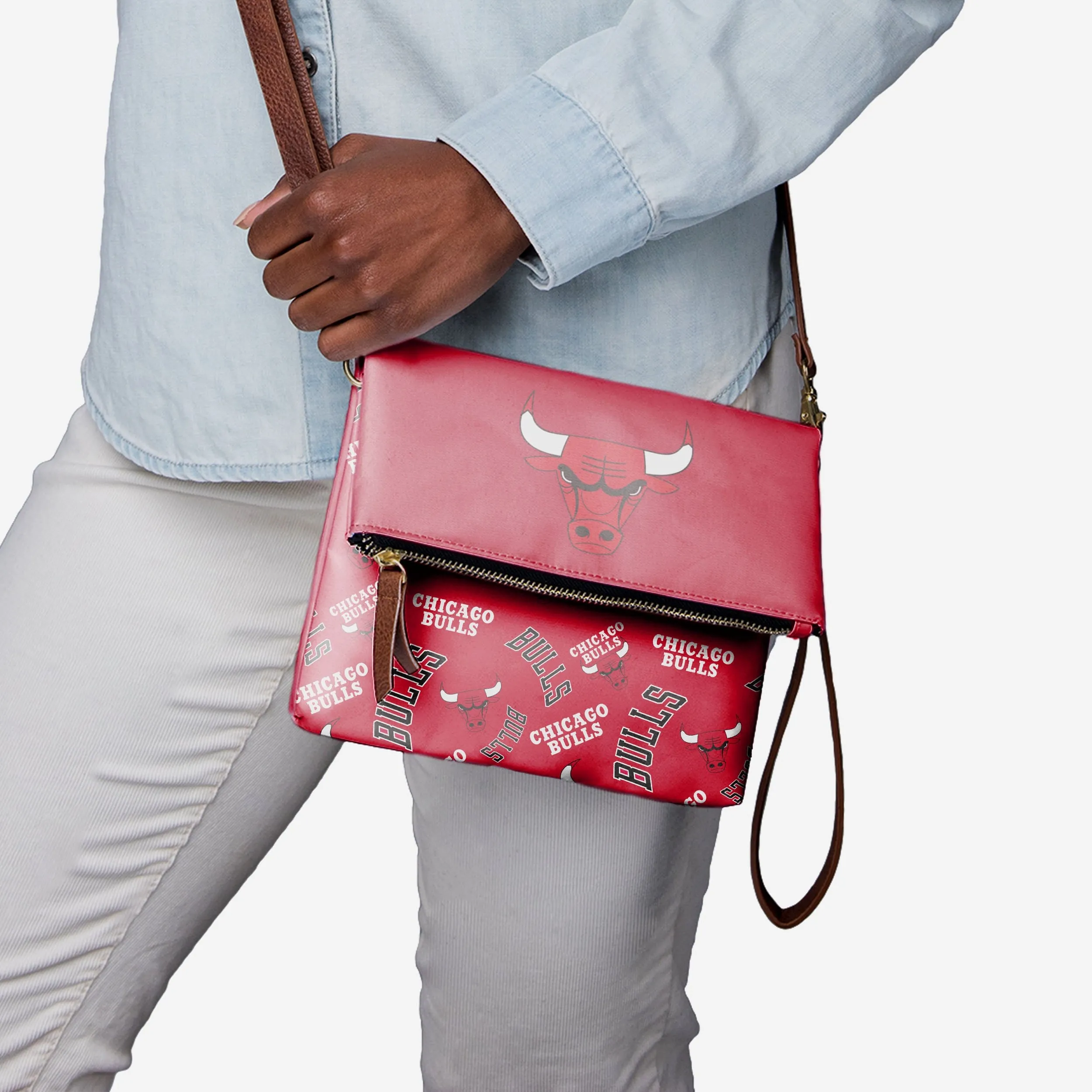 Chicago Bulls Printed Collection Foldover Tote Bag