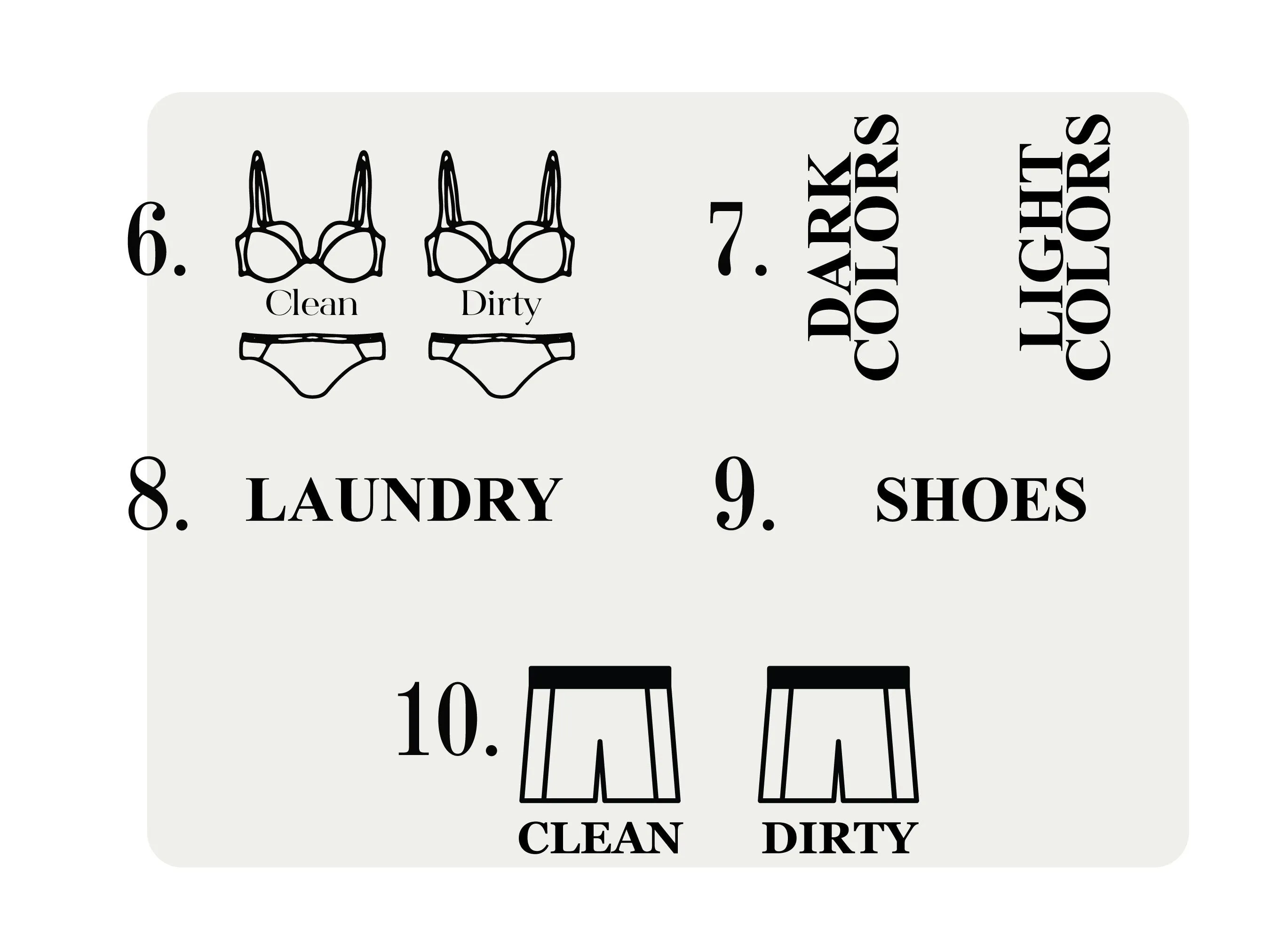 Clean and Dirty Underwear Travel Bags -  Overnight Laundry Bag Set | Lingerie & Laundry Organizer