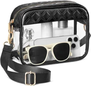 Clear Crossbody Bag Stadium Approved, Clear Purses for Women Stadium Crossbody for Events Concerts Sports Outfits