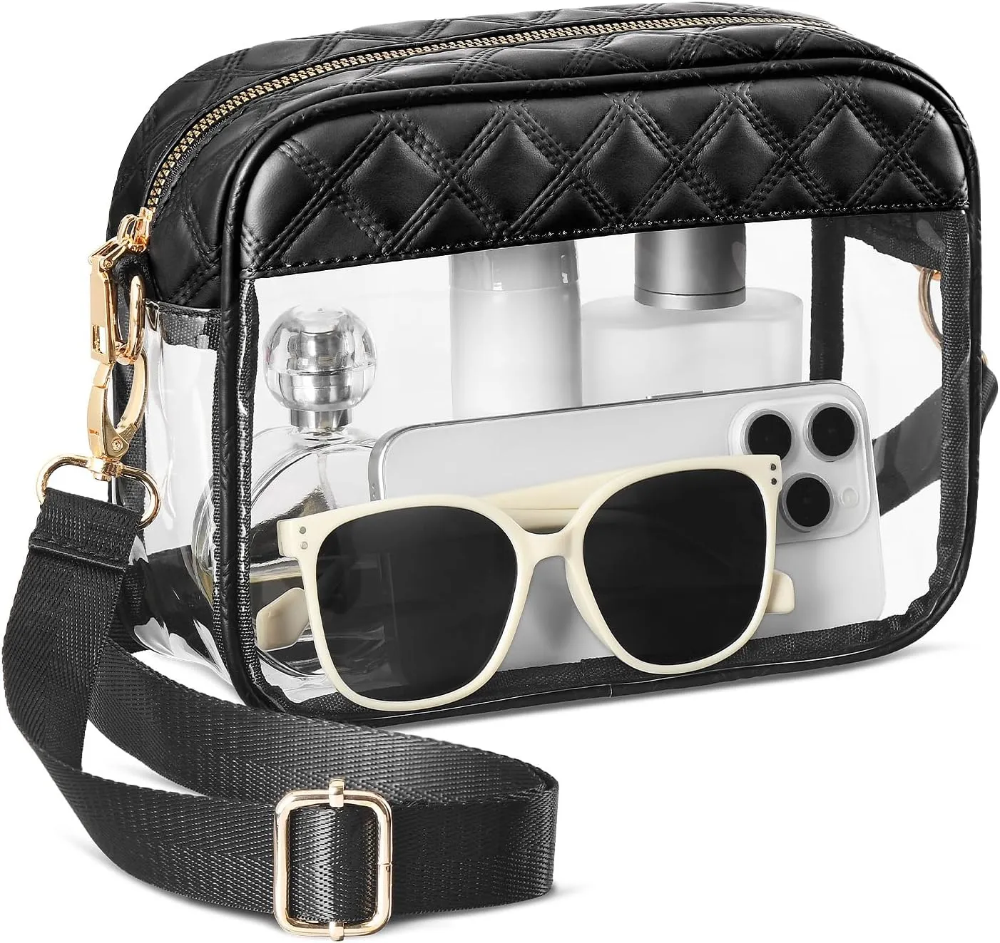 Clear Crossbody Bag Stadium Approved, Clear Purses for Women Stadium Crossbody for Events Concerts Sports Outfits