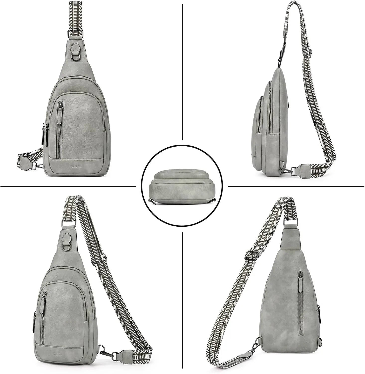 CLUCI Crossbody Bags for Women - Sling Backpack Travel Bag in Leather
