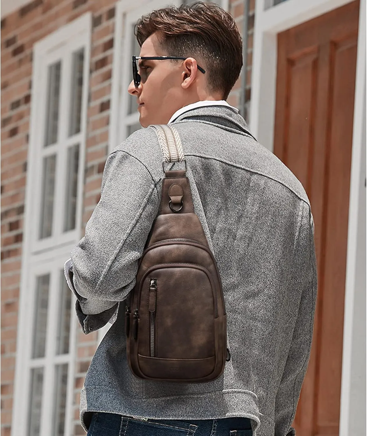 CLUCI Crossbody Bags for Women - Sling Backpack Travel Bag in Leather