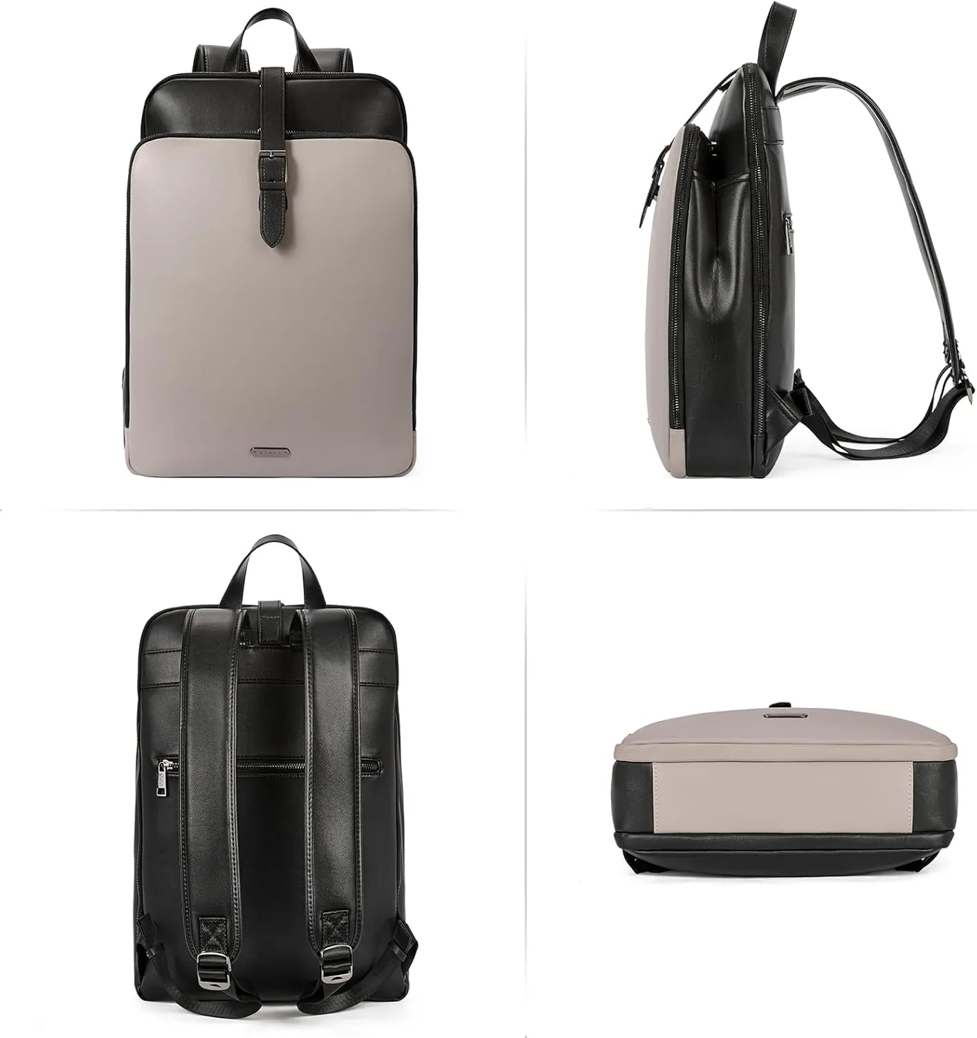 CLUCI Leather Backpack for Women, 15.6 inch Laptop Bag, Large Genuine Work Backpack Travel Back