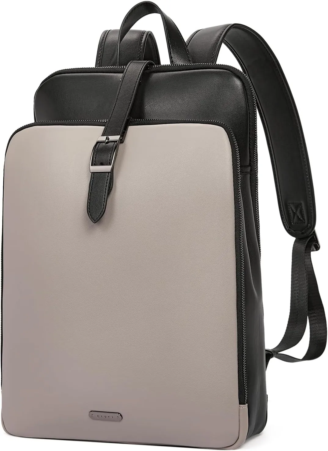 CLUCI Leather Backpack for Women, 15.6 inch Laptop Bag, Large Genuine Work Backpack Travel Back