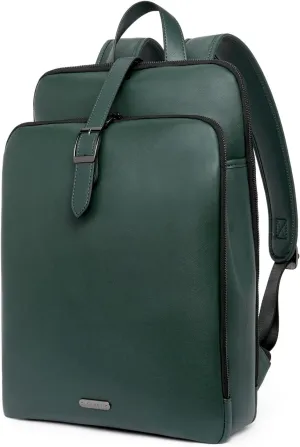 CLUCI Leather Backpack for Women, 15.6 inch Laptop Bag, Large Genuine Work Backpack Travel Back