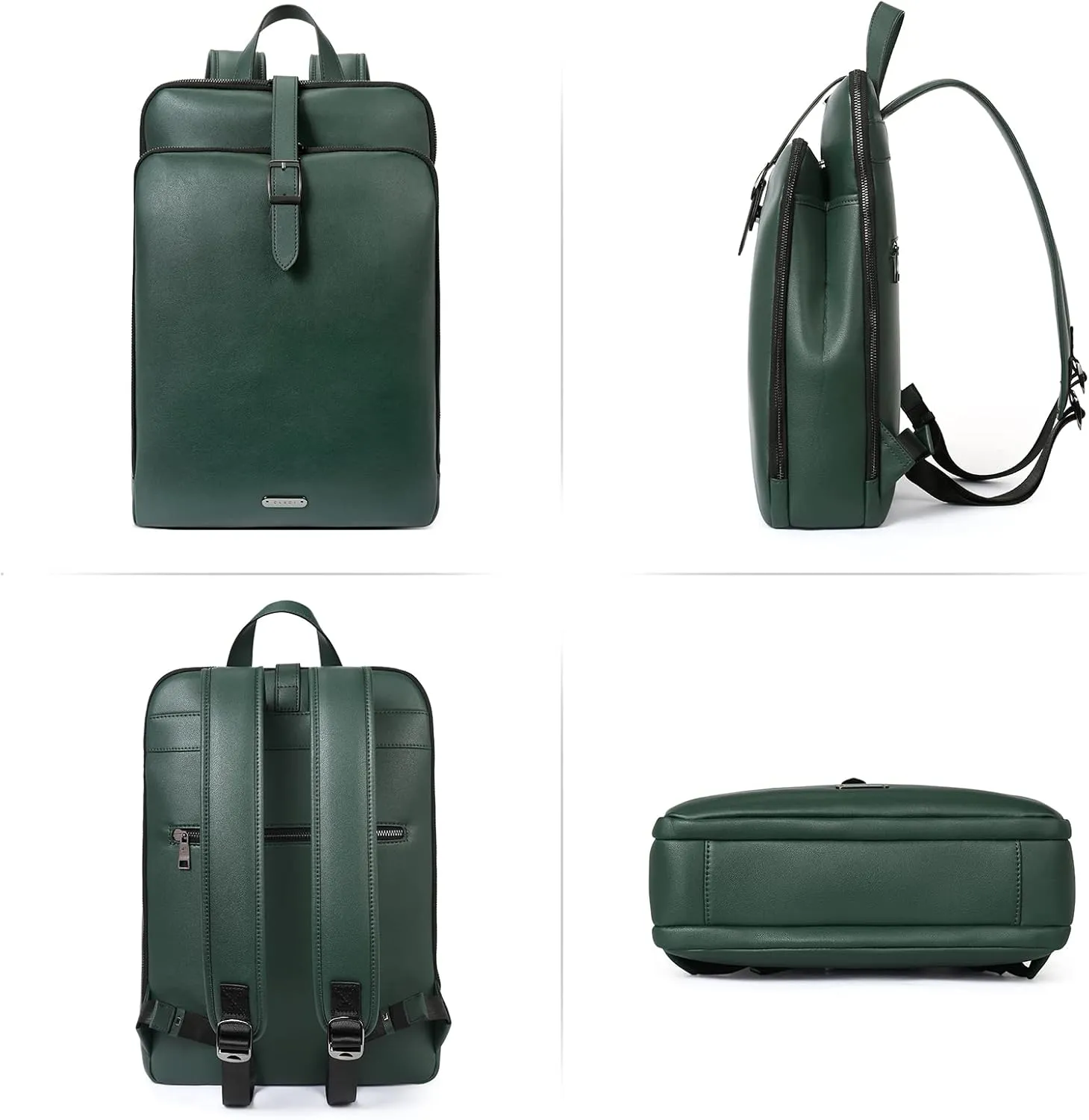 CLUCI Leather Backpack for Women, 15.6 inch Laptop Bag, Large Genuine Work Backpack Travel Back