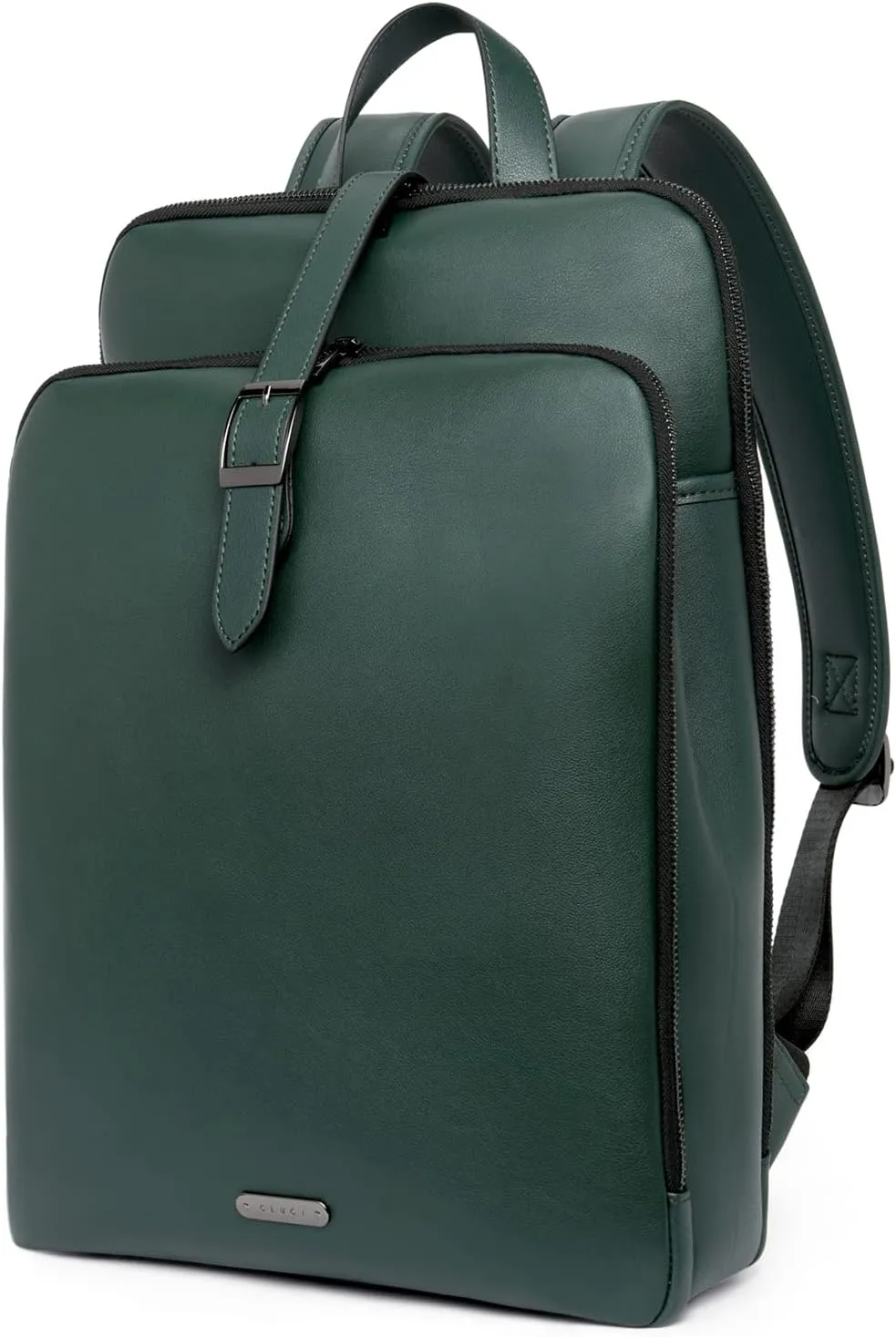 CLUCI Leather Backpack for Women, 15.6 inch Laptop Bag, Large Genuine Work Backpack Travel Back