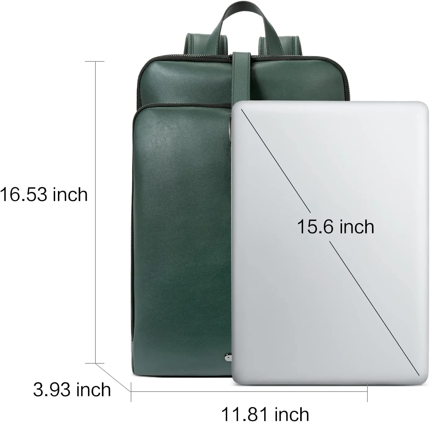 CLUCI Leather Backpack for Women, 15.6 inch Laptop Bag, Large Genuine Work Backpack Travel Back