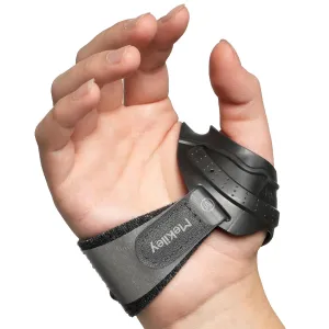 CMC Thumb Support Brace - with Firm Supportive Wrist Strap, Dual Density Thumb Brace Stabilizes CMC Joint, Pain Relief for Osteoarthritis for Women and Men (Black, Right Hand, Medium)