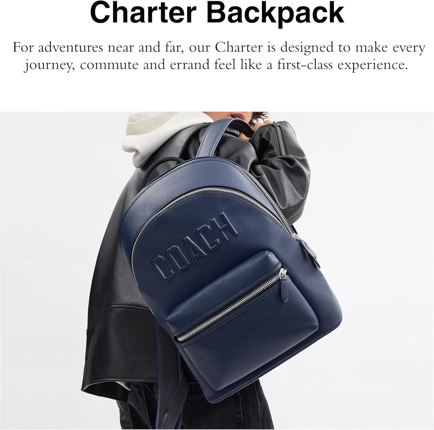 COACH Men's Charter Backpack Graphic, Deep Blue, One Size