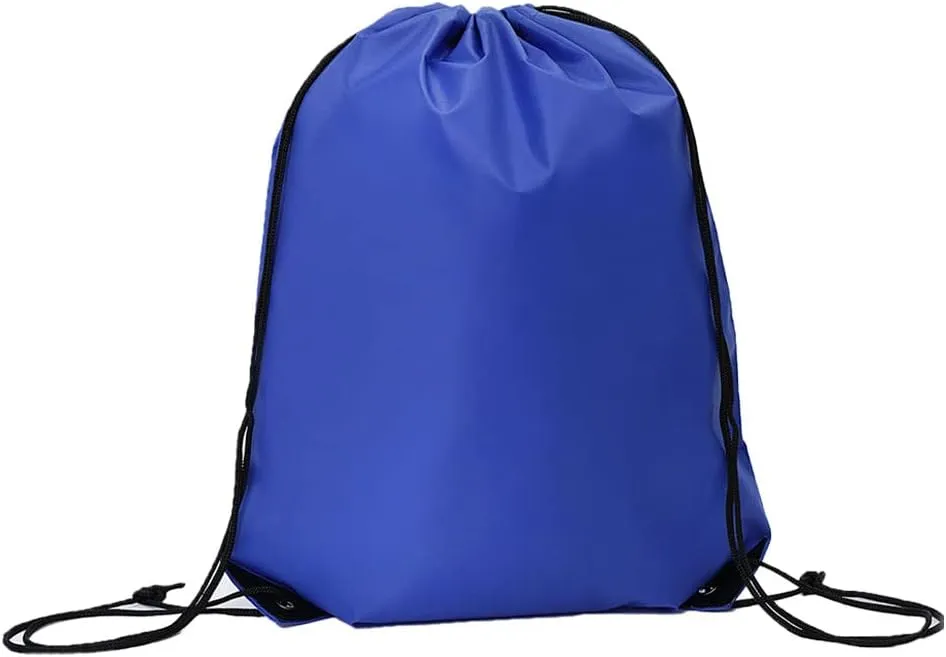 CODOBON 20 Pcs Drawstring Bags, Bulk Draw String Backpack, Cinch Polyester Bag for Gym Sport, Royal Blue