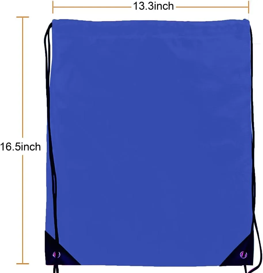 CODOBON 20 Pcs Drawstring Bags, Bulk Draw String Backpack, Cinch Polyester Bag for Gym Sport, Royal Blue