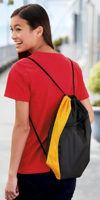 Colorblock Polyester Cinch Pack/Drawstring Bag