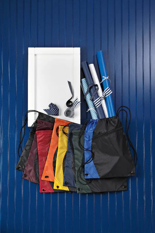 Colorblock Polyester Cinch Pack/Drawstring Bag