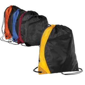 Colorblock Polyester Cinch Pack/Drawstring Bag