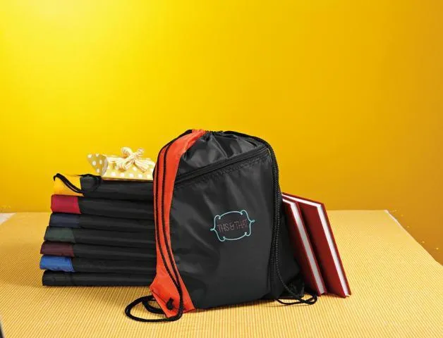Colorblock Polyester Cinch Pack/Drawstring Bag