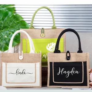 Colorful Linen Jute Bag