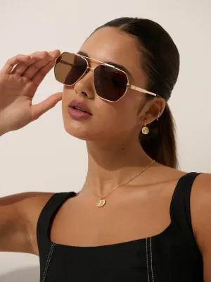Connell Metal Aviator Sunglasses