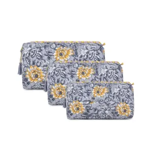 Cosmetic & Toiletry Bag Set of 3 - Blue